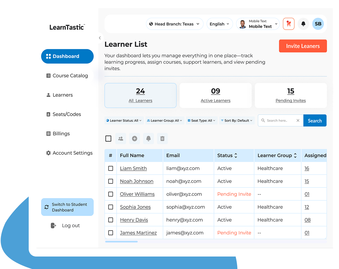 Quick Actions Dashboard